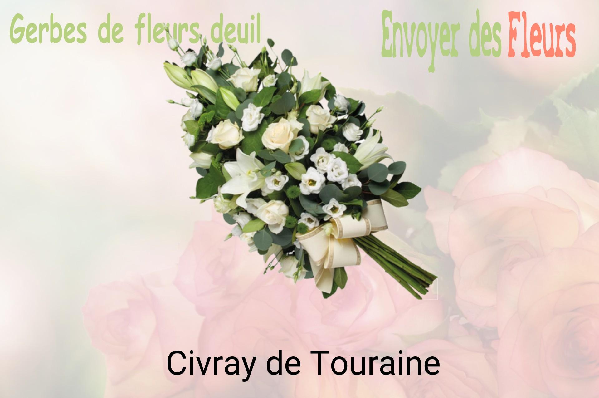 Gerbe de fleurs de deuil livrée à Civray-de-Touraine
